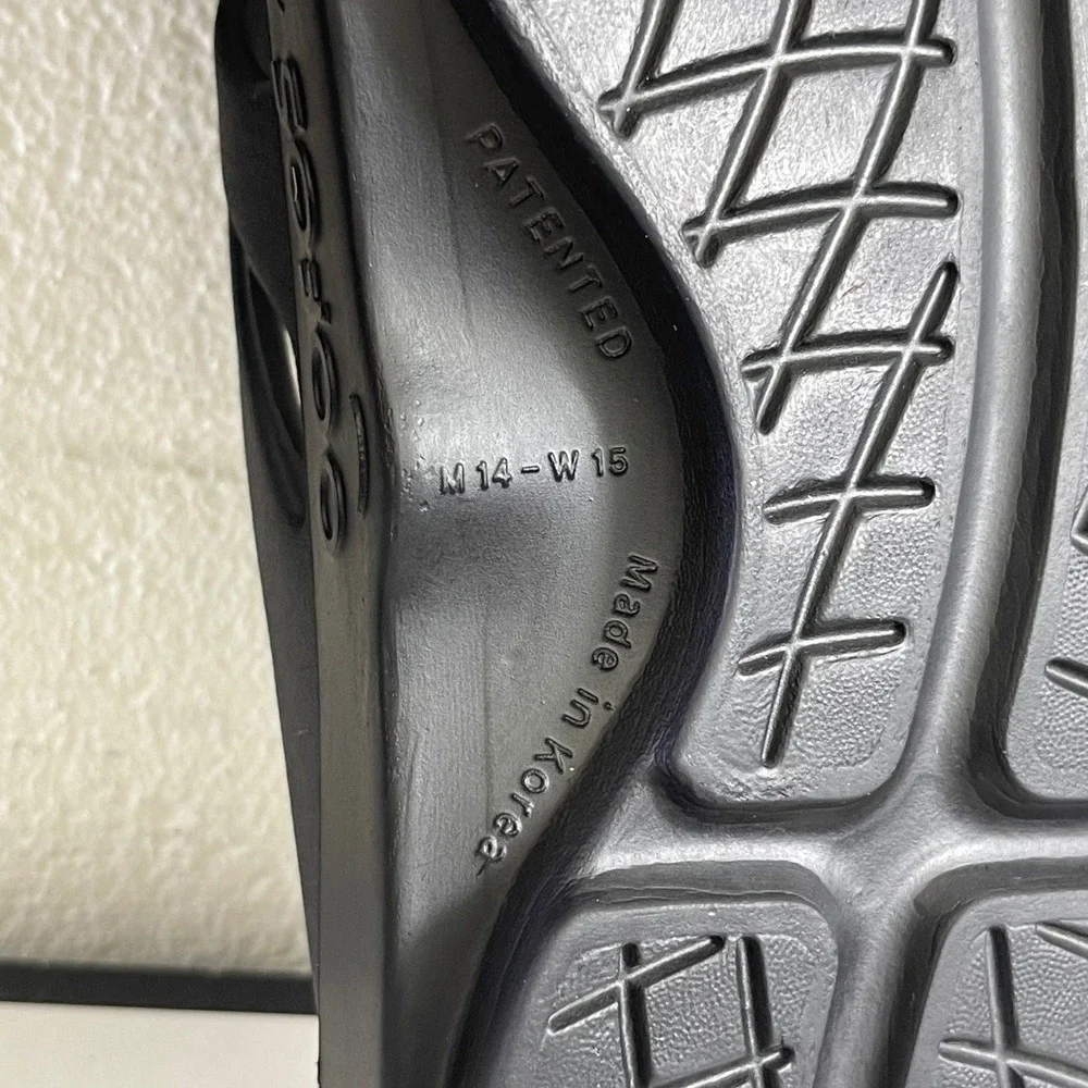 OOFOS OOriginal Recovery Sandals Black Thong Flip Flops Sandals Men's 14 US